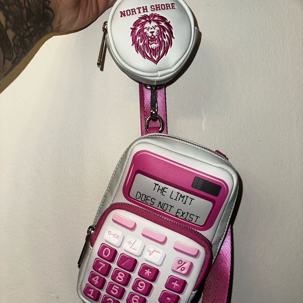 Mean girls, Loungefly Crossbody Pink and White Calculator-Themed Phone Case